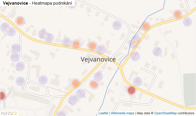 Mapa Vejvanovice - Firmy v části obce.