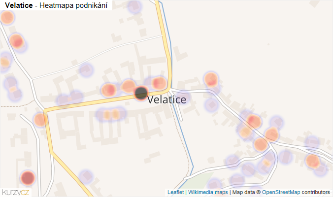 Mapa Velatice - Firmy v části obce.