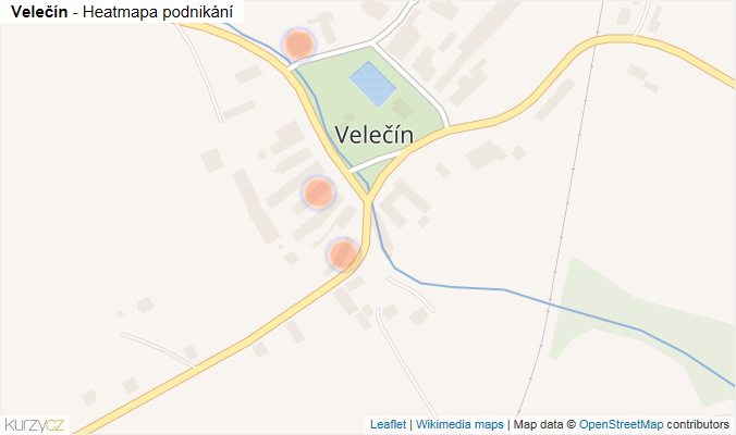 Mapa Velečín - Firmy v části obce.
