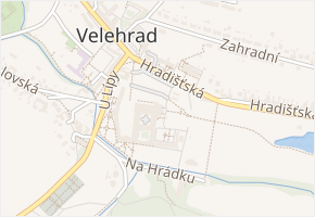 Náměstí v obci Velehrad - mapa ulice