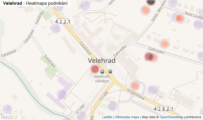 Mapa Velehrad - Firmy v části obce.