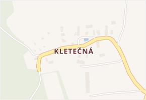 Kletečná v obci Velemín - mapa části obce