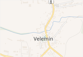 Velemín v obci Velemín - mapa části obce
