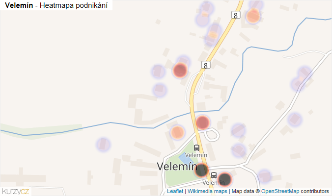Mapa Velemín - Firmy v části obce.
