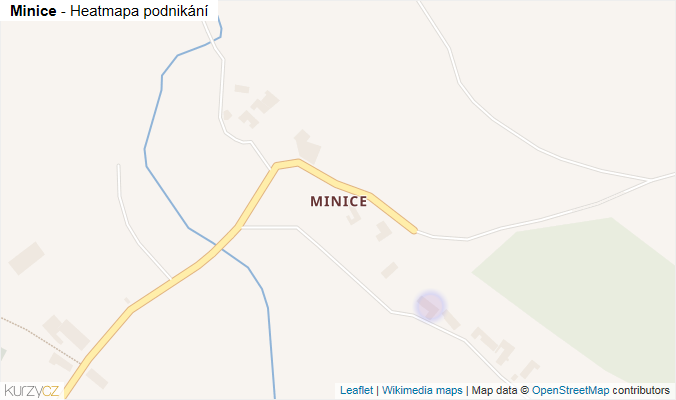 Mapa Minice - Firmy v části obce.