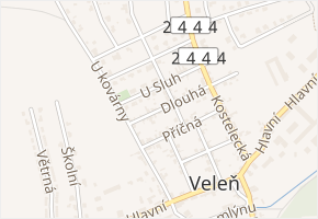 Dlouhá v obci Veleň - mapa ulice