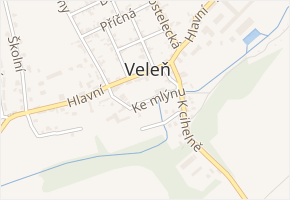Ke mlýnu v obci Veleň - mapa ulice