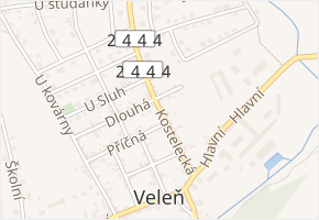 Kostelecká v obci Veleň - mapa ulice