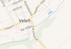 Na potoce v obci Veleň - mapa ulice