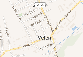 Na růžku v obci Veleň - mapa ulice