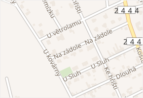 Na zádole v obci Veleň - mapa ulice