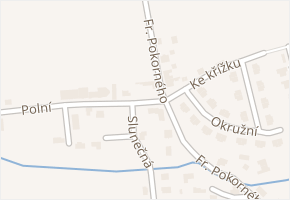 Polní v obci Veleň - mapa ulice