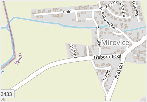 Sněžná v obci Veleň - mapa ulice