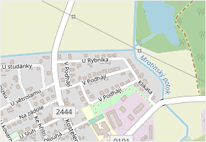 U Rybníka v obci Veleň - mapa ulice