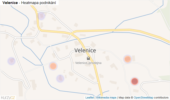 Mapa Velenice - Firmy v části obce.