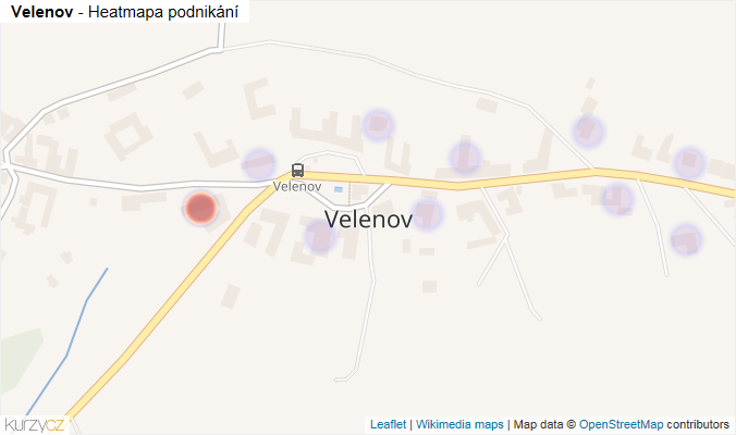 Mapa Velenov - Firmy v části obce.