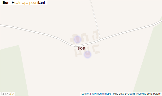 Mapa Bor - Firmy v části obce.