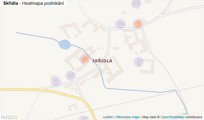 Mapa Skřidla - Firmy v části obce.
