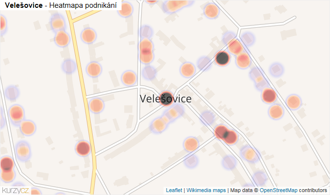 Mapa Velešovice - Firmy v části obce.