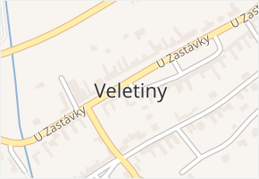 Veletiny v obci Veletiny - mapa části obce
