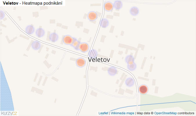 Mapa Veletov - Firmy v části obce.