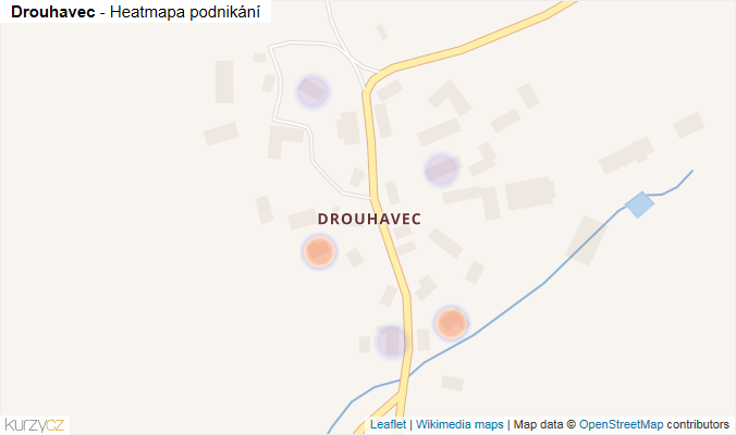 Mapa Drouhavec - Firmy v části obce.