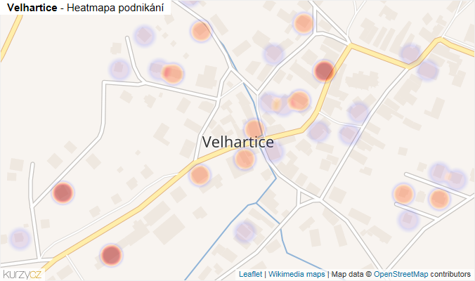 Mapa Velhartice - Firmy v části obce.