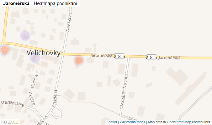 Mapa Jaroměřská - Firmy v ulici.