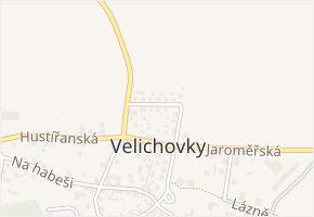 Nová čtvrť v obci Velichovky - mapa ulice