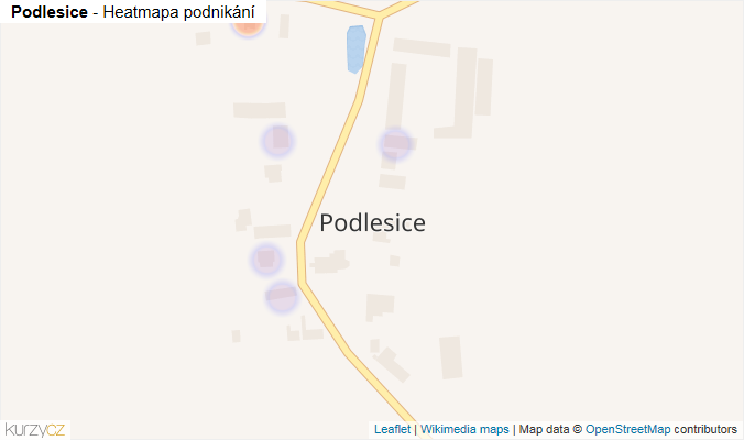 Mapa Podlesice - Firmy v části obce.