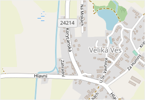Korycanská v obci Veliká Ves - mapa ulice