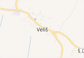 Veliš v obci Veliš - mapa části obce