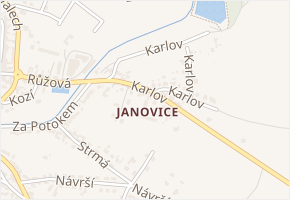 Janovice v obci Velká Bíteš - mapa části obce