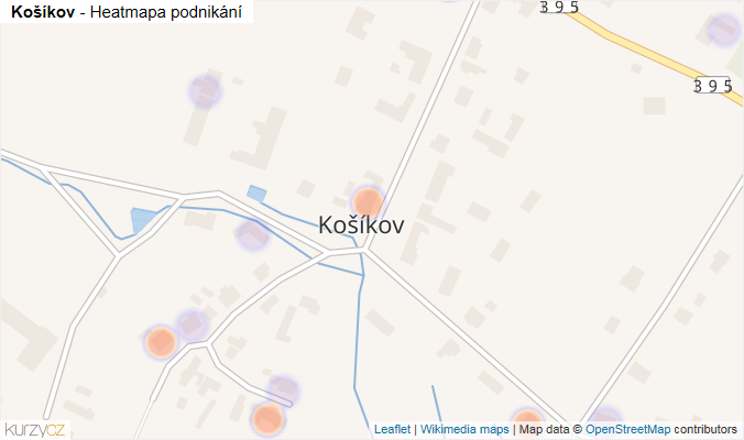 Mapa Košíkov - Firmy v části obce.