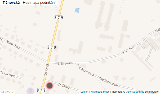 Mapa Tišnovská - Firmy v ulici.