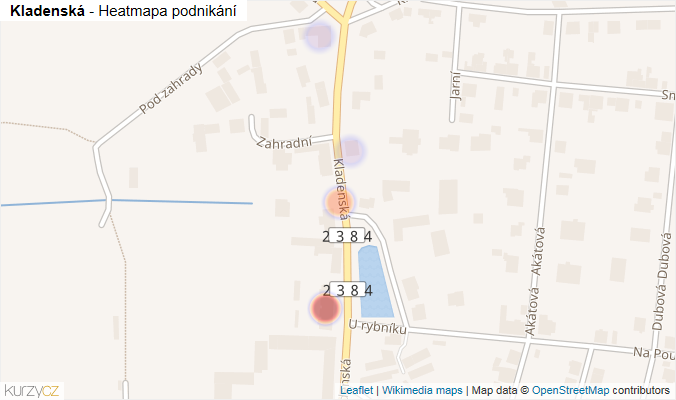 Mapa Kladenská - Firmy v ulici.