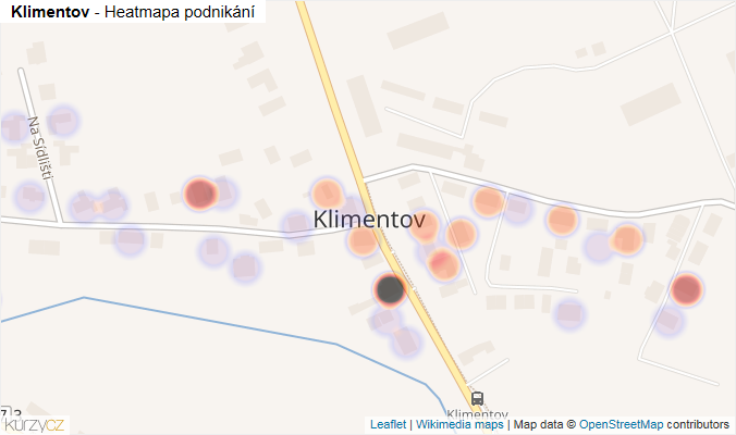 Mapa Klimentov - Firmy v části obce.