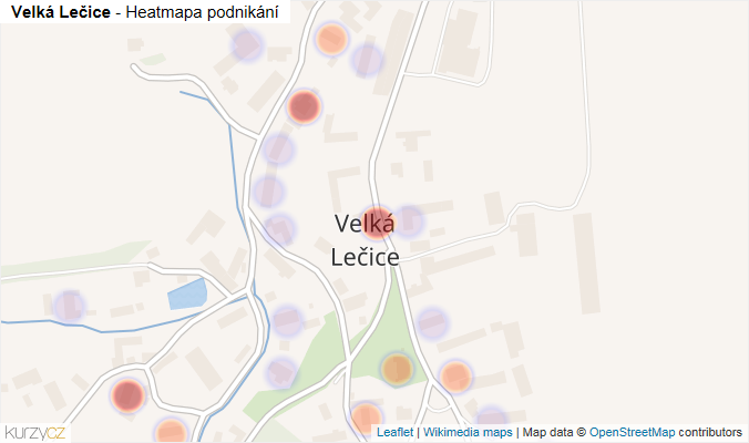 Mapa Velká Lečice - Firmy v části obce.