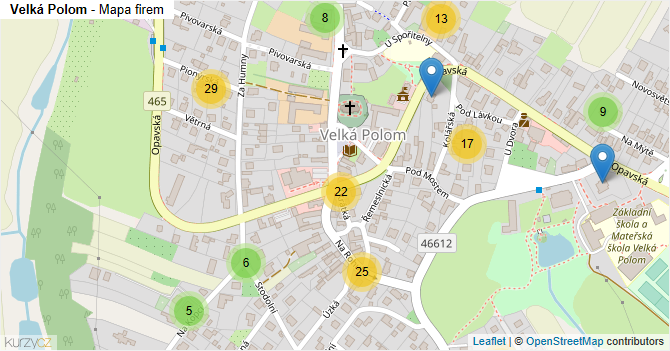 Velká Polom - mapa firem