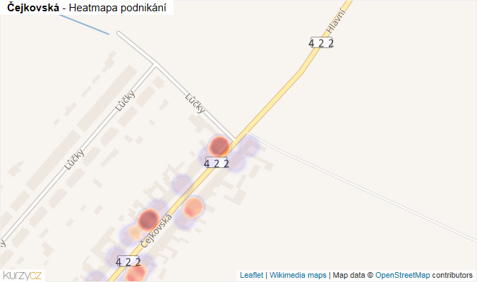 Mapa Čejkovská - Firmy v ulici.