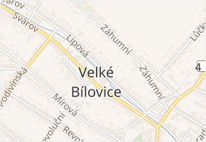 Lipová v obci Velké Bílovice - mapa ulice