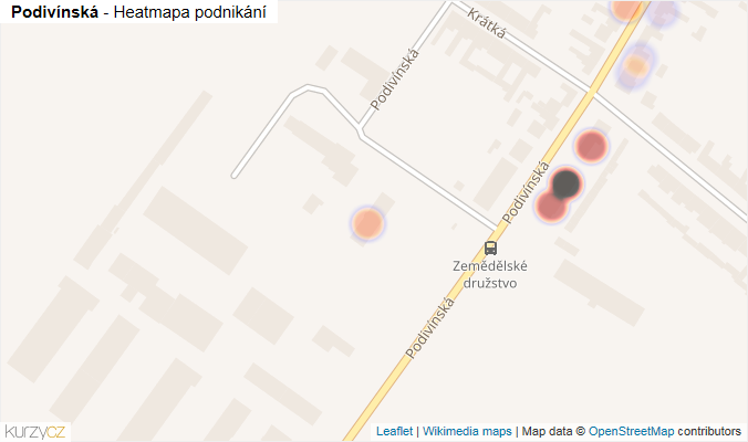 Mapa Podivínská - Firmy v ulici.