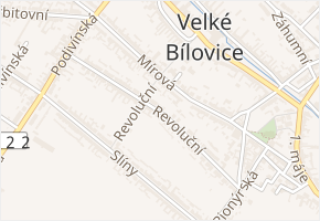 Revoluční v obci Velké Bílovice - mapa ulice