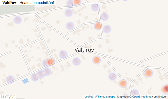 Mapa Valtířov - Firmy v části obce.