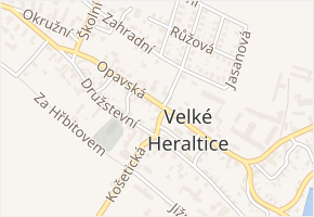 Košetická v obci Velké Heraltice - mapa ulice