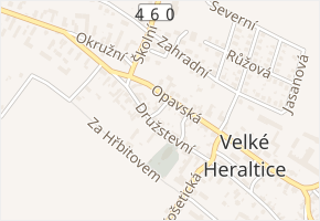 Krátká v obci Velké Heraltice - mapa ulice