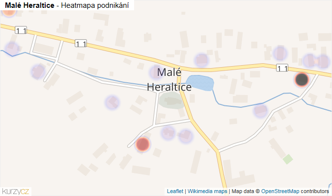 Mapa Malé Heraltice - Firmy v části obce.