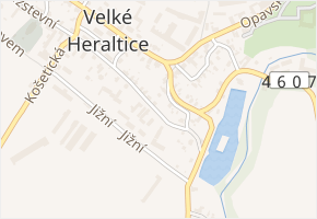 Na Malé Straně v obci Velké Heraltice - mapa ulice