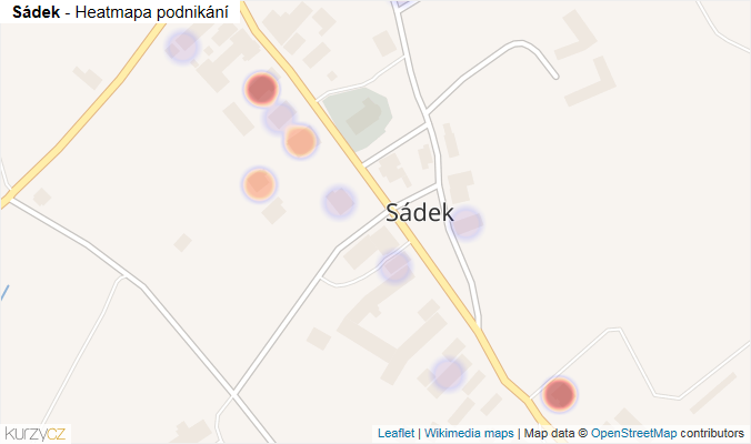 Mapa Sádek - Firmy v části obce.