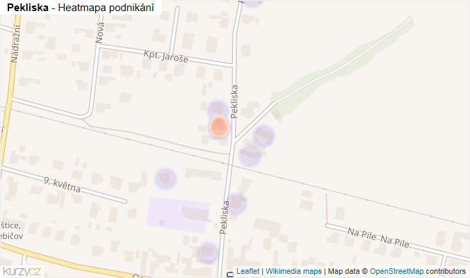 Mapa Pekliska - Firmy v ulici.